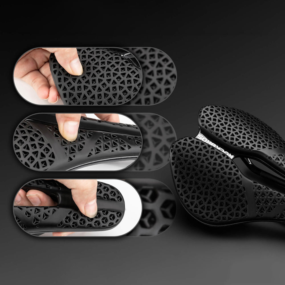 Rockbros LF0214 Anatomical 3D Waterproof Bicycle Saddle - Black