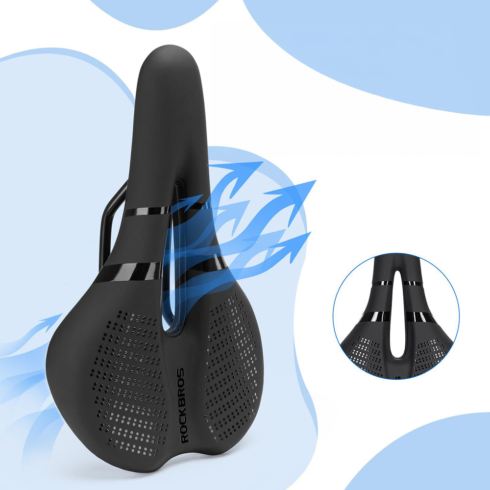 Rockbros 8182 city bicycle saddle, comfortable, anatomical - black