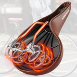 Rockbros 6800S retro comfort bicycle saddle - brown