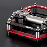 Rockbros 2010-12SBKR Aluminum Bicycle Pedals with Sealed Bearings - Black and Red
