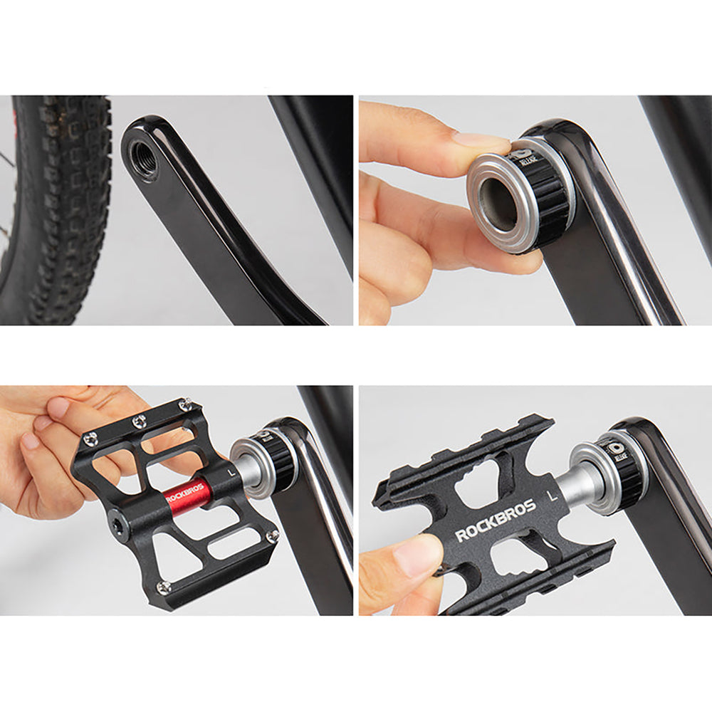 Rockbros K3462F-BK Detachable Quick Release Bicycle Pedals - Black