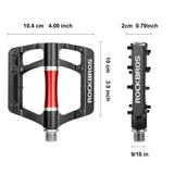 Rockbros 2020-12CBK Platform Aluminum Bicycle Pedals - Black