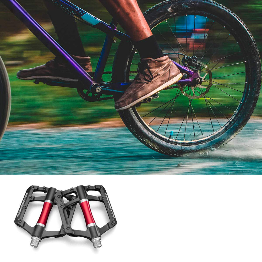 Rockbros 2020-12CBK Platform Aluminum Bicycle Pedals - Black