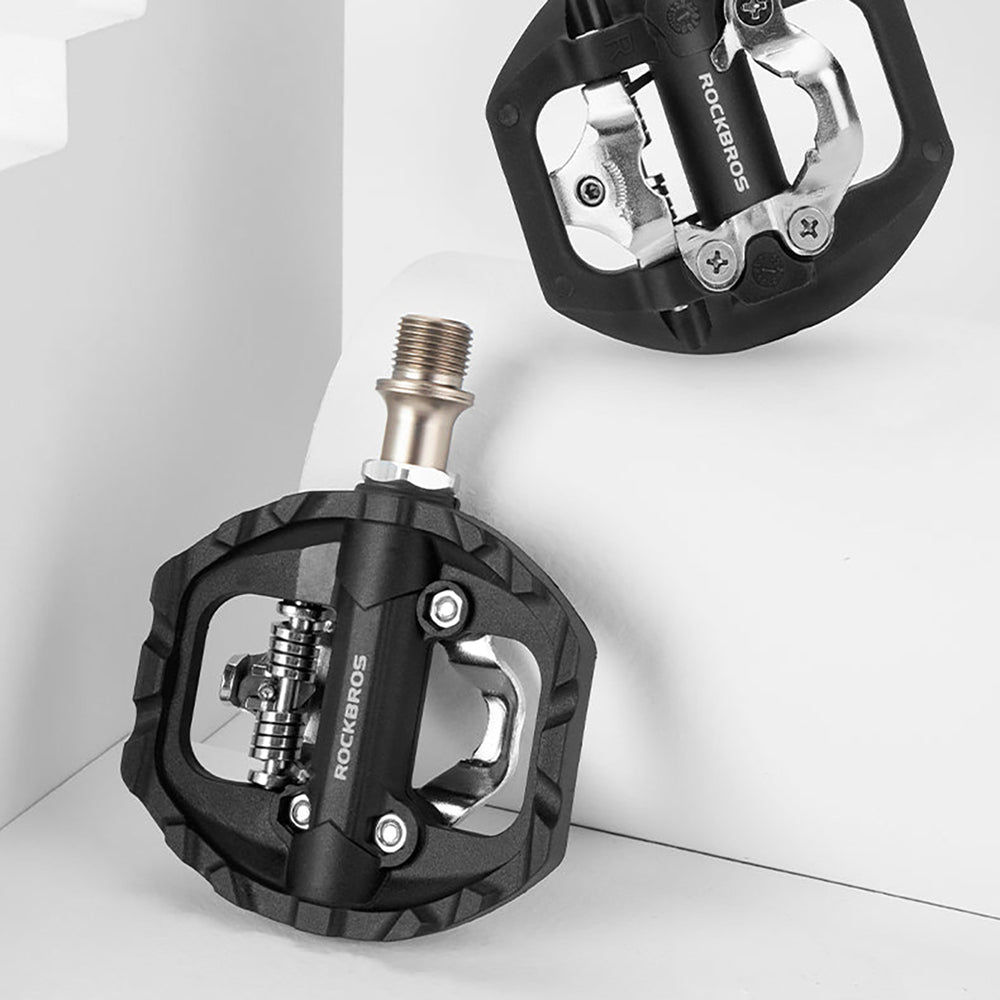 Rockbros M108 Nylon Half-Lock Double-Sided Bicycle Pedals - Black