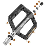 Rockbros BP2501 Reflective Nylon Bicycle Pedals - Black