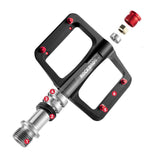 Rockbros BP2603 Platform Bicycle Pedals with Titanium Axle and Magnesium Alloy Bearings - Black
