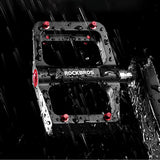 Rockbros BP2603 Platform Bicycle Pedals with Titanium Axle and Magnesium Alloy Bearings - Black