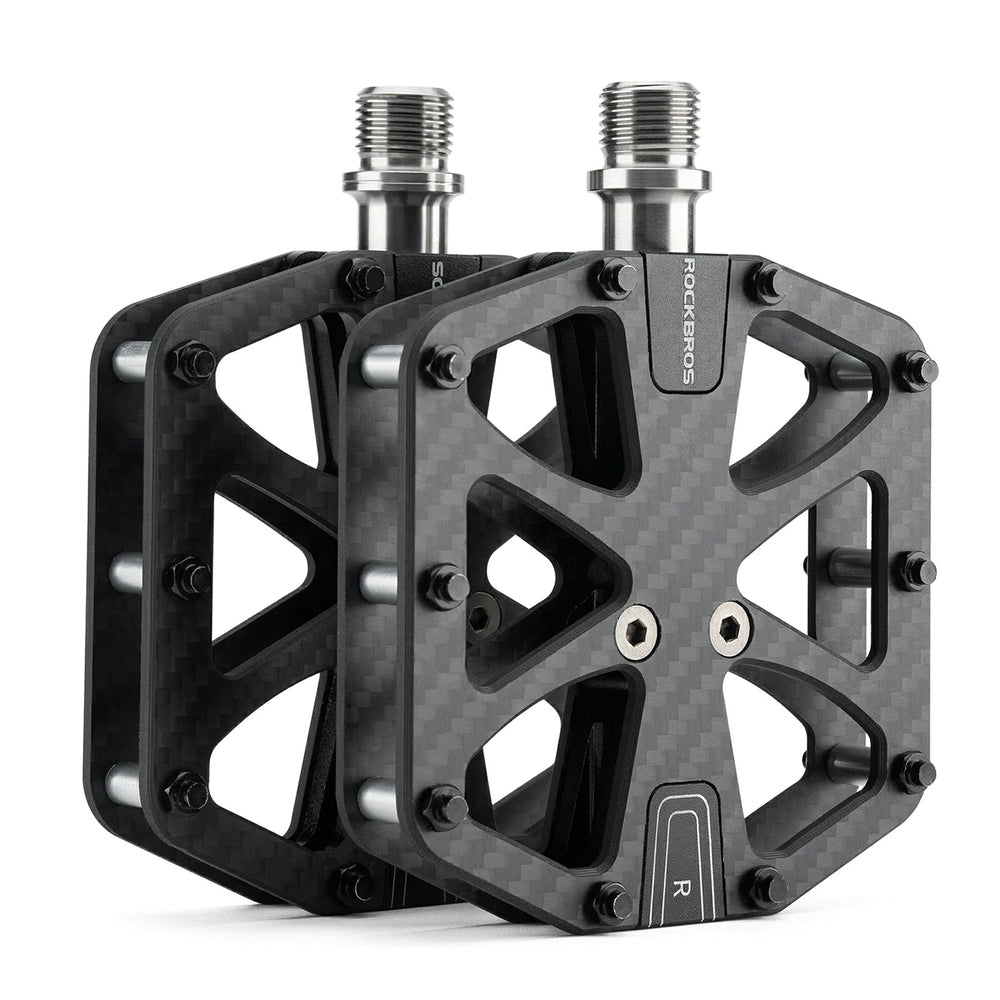 Rockbros C525 Carbon Fiber Platform Bike Pedals - Black