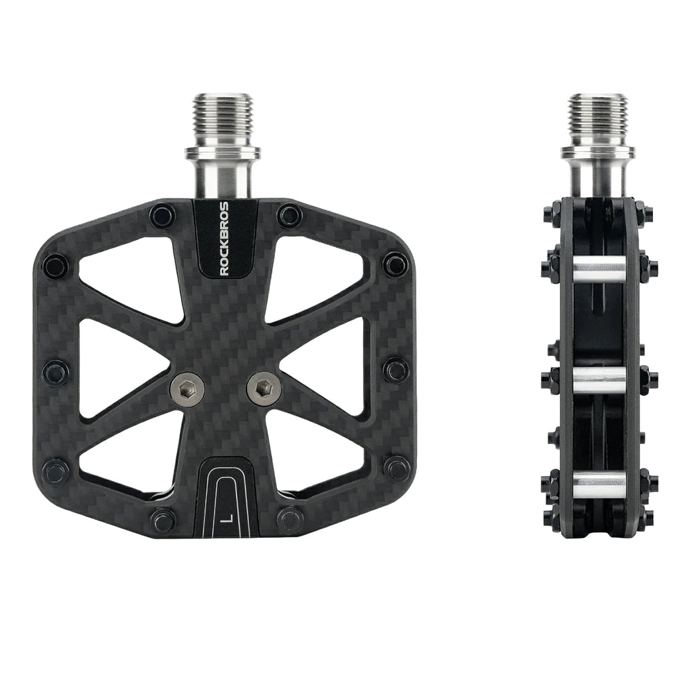 Rockbros C525 Carbon Fiber Platform Bike Pedals - Black