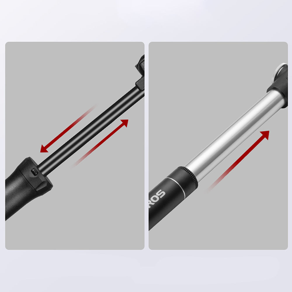 ROCKBROS TM-1701P 80 PSI Mini Bicycle Pump for Presta and Schrader Valves - Black
