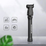 ROCKBROS TM-1701P 80 PSI Mini Bicycle Pump for Presta and Schrader Valves - Black