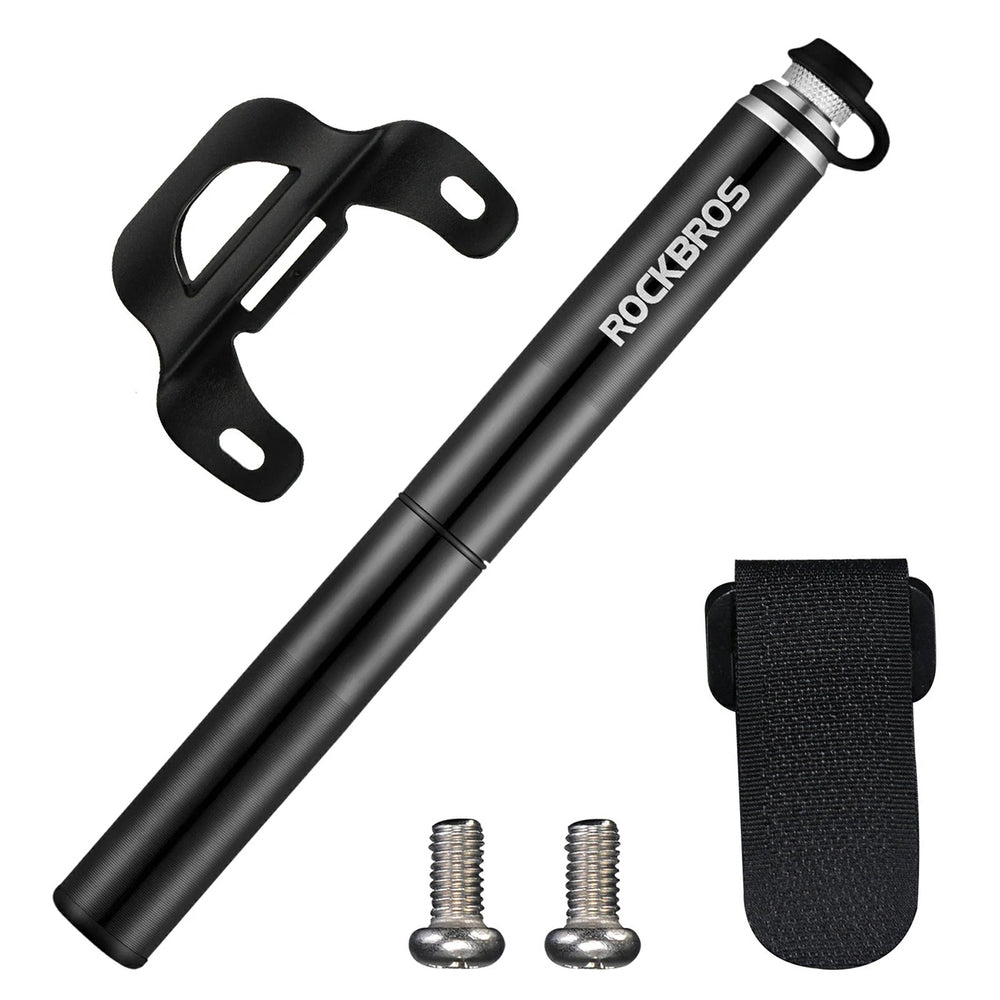 Rockbros JG-PB-004 lightweight bicycle pump with pressure gauge - black