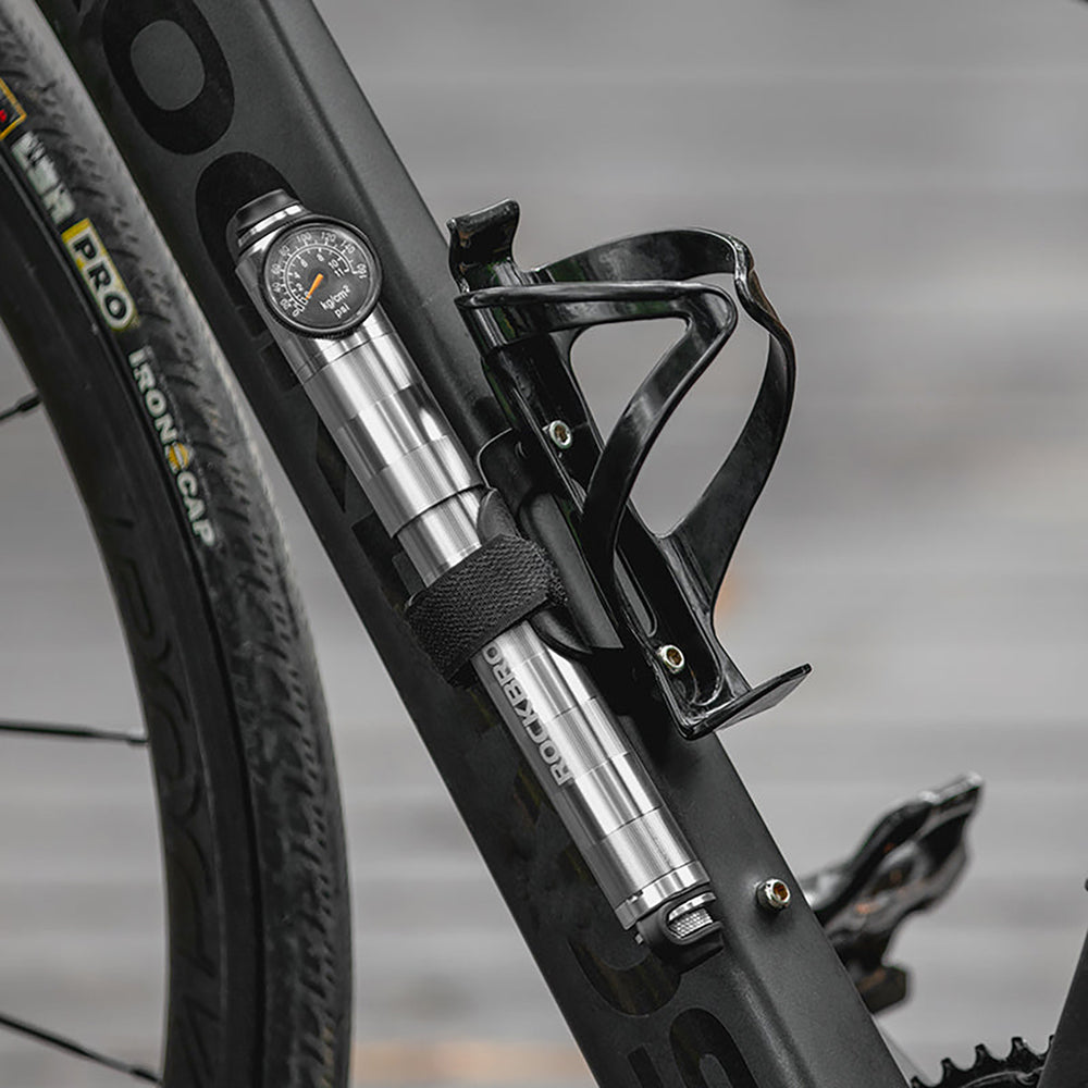 Rockbros HQ-67A-L03 Bicycle Pump with Pressure Gauge - Silver