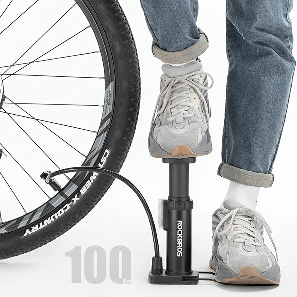 Rockbros 4522L Ultralight Foot Bicycle Pump - Black