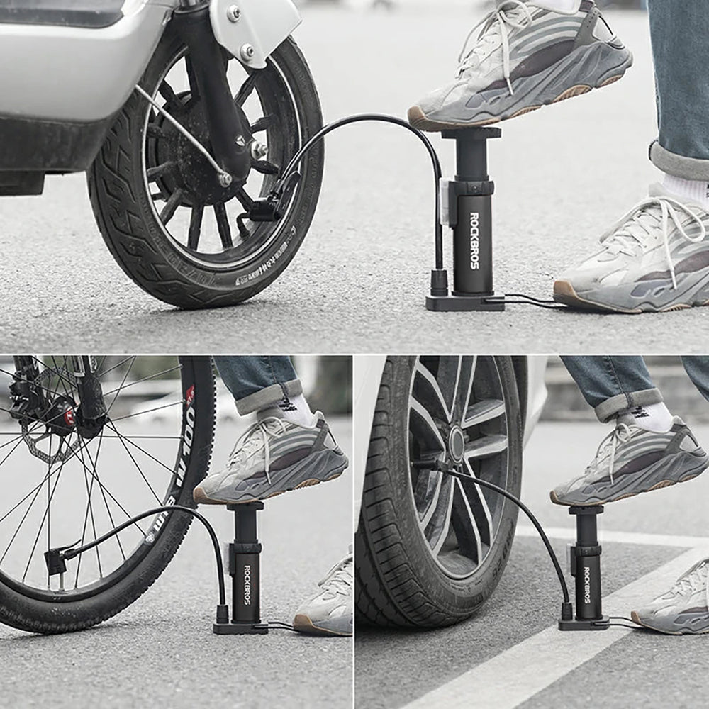 Rockbros 4522L Ultralight Foot Bicycle Pump - Black