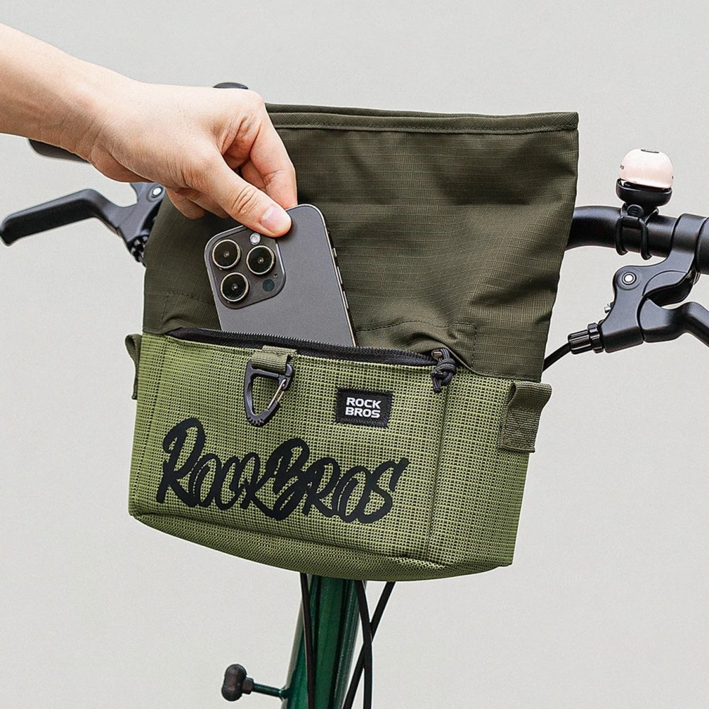 Rockbros W020 Dual-Purpose Front Bag, Bike/Shoulder - Green