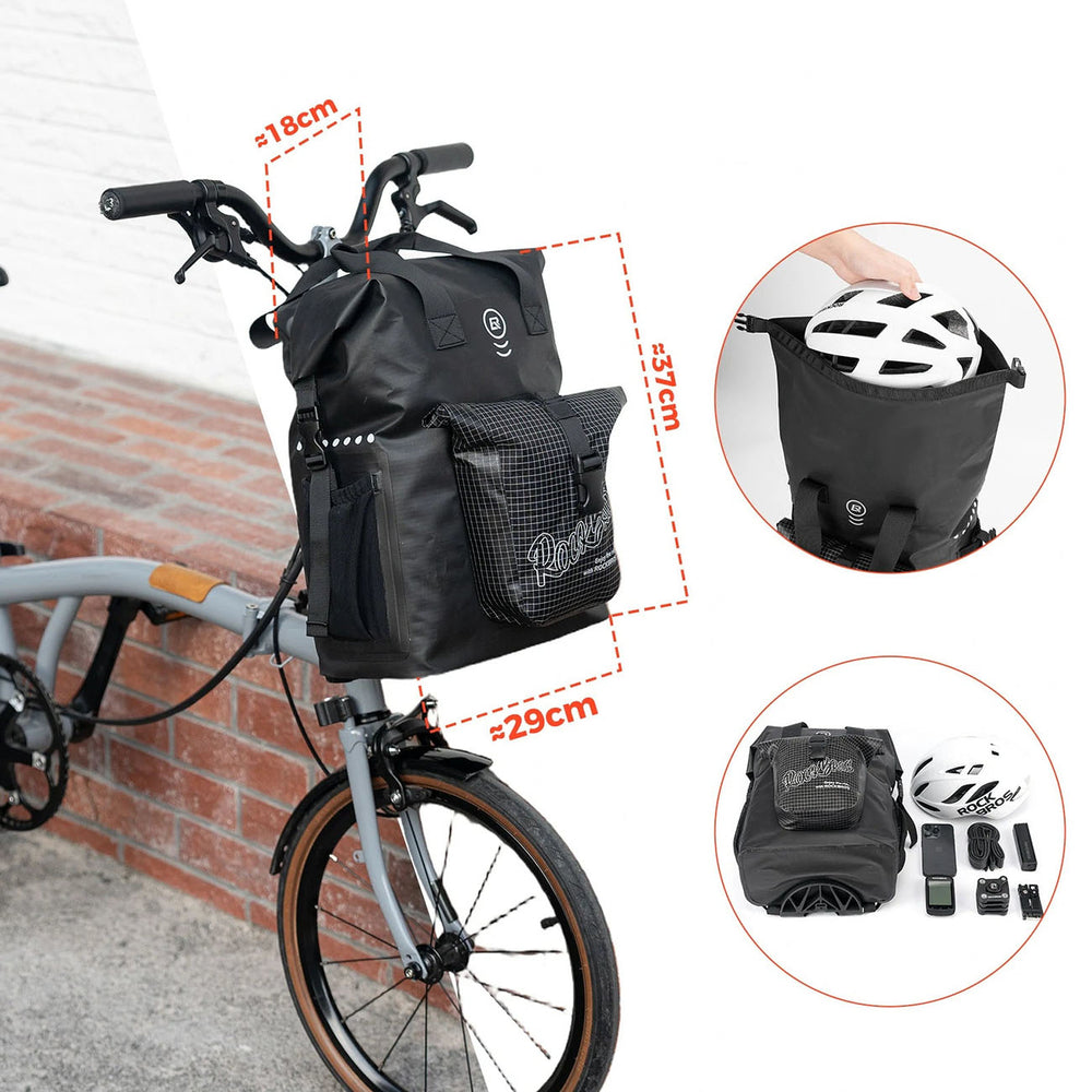 Rockbros AS-158 Handlebar Bag for Brompton 18L Folding Bike - Black