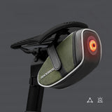 Rockbros C52-2 lightweight saddle bag with 250 mAh lighting - green