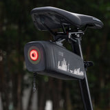 Rockbros AS-141 Lightweight Bicycle Seat Bag with Smart Rear Light - Black