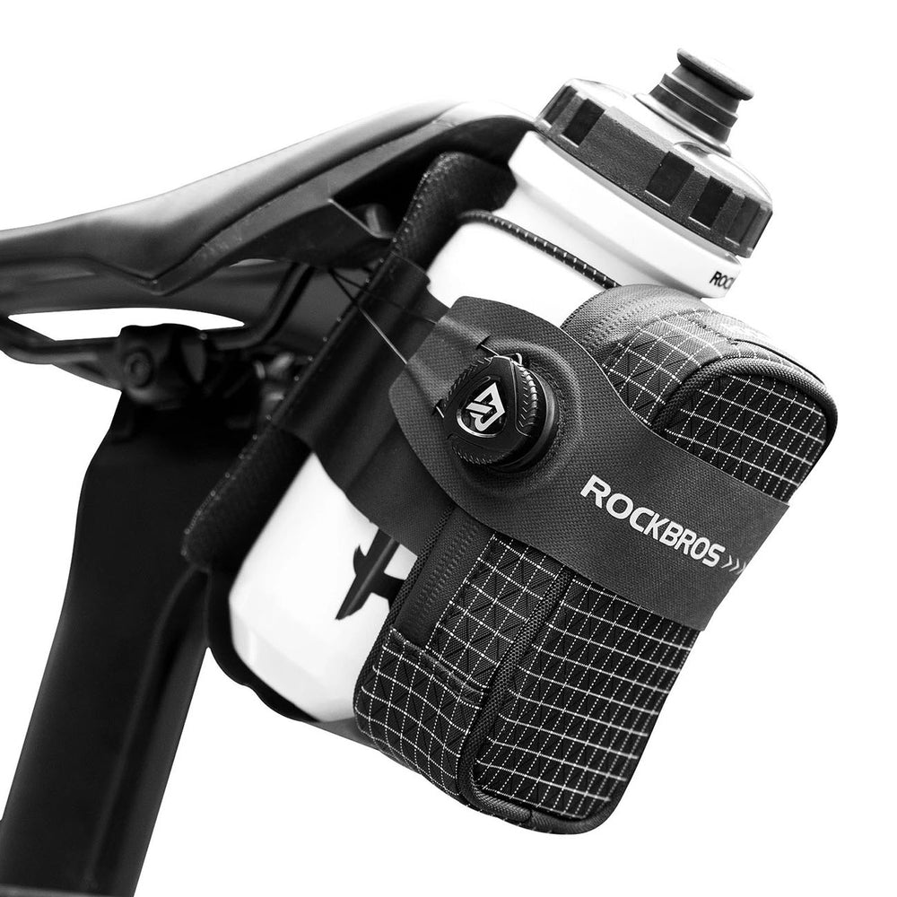 Rockbros P010 0.2L Bike Saddle Bag with 0.6L Bottle Holder - Black