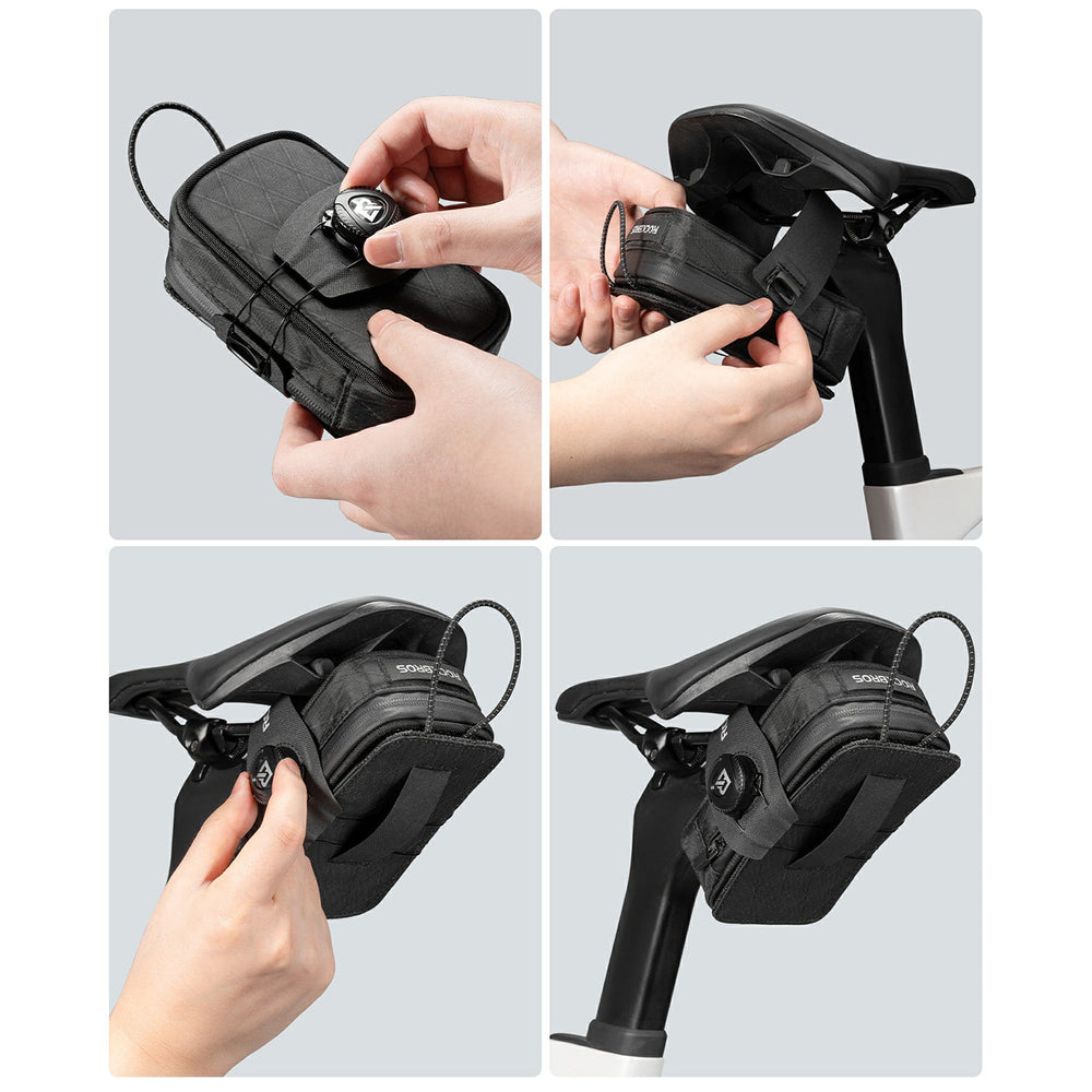 Rockbros P010 multifunktionel sadelpose med flaskeholder - sort