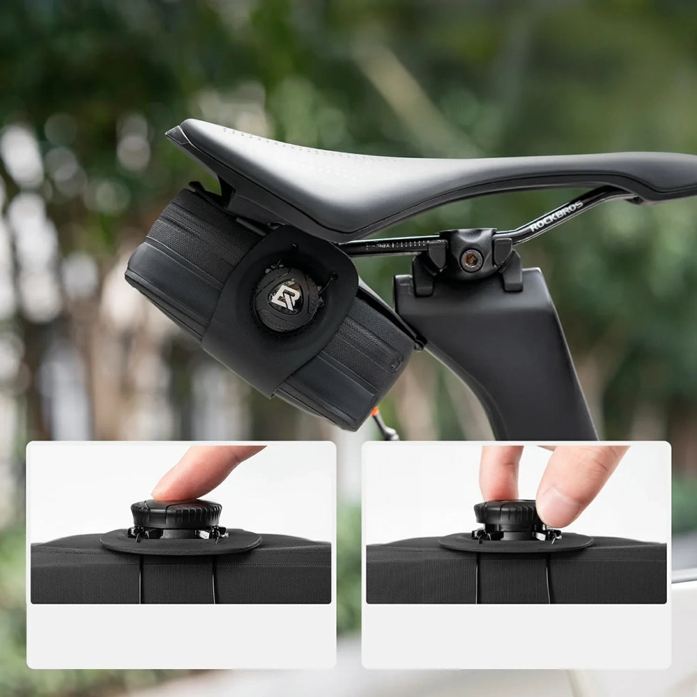 Rockbros AS-150 Waterproof Multifunctional Saddle Bag with Bottle Holder - Black