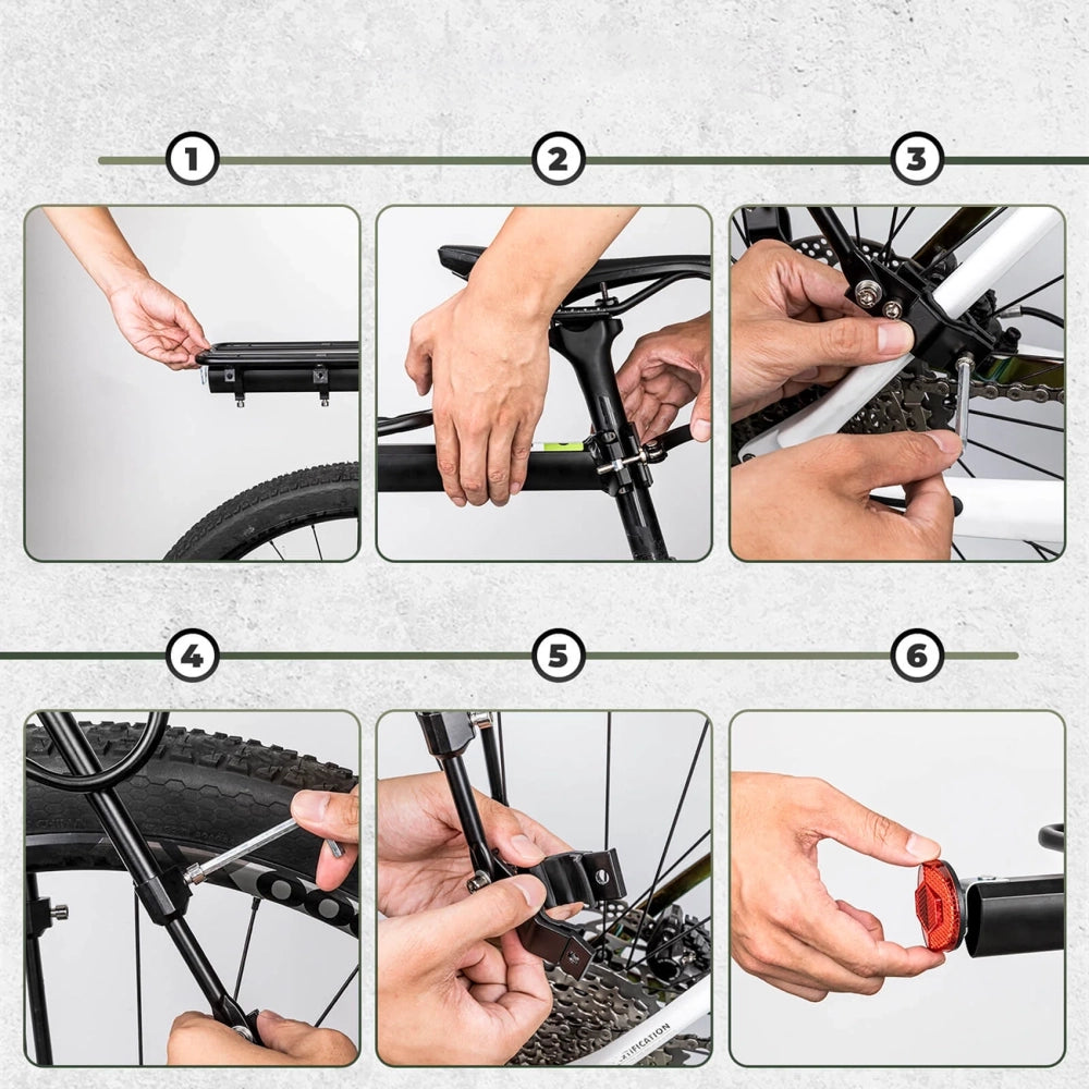 Rockbros Shelves HJ10010 Quick-Mount Bike Rack with Reflector - Black