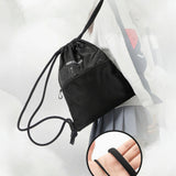 Rockbros D49-2 sports backpack bag with drawstring, zipper pocket and ventilated back 9 l - black