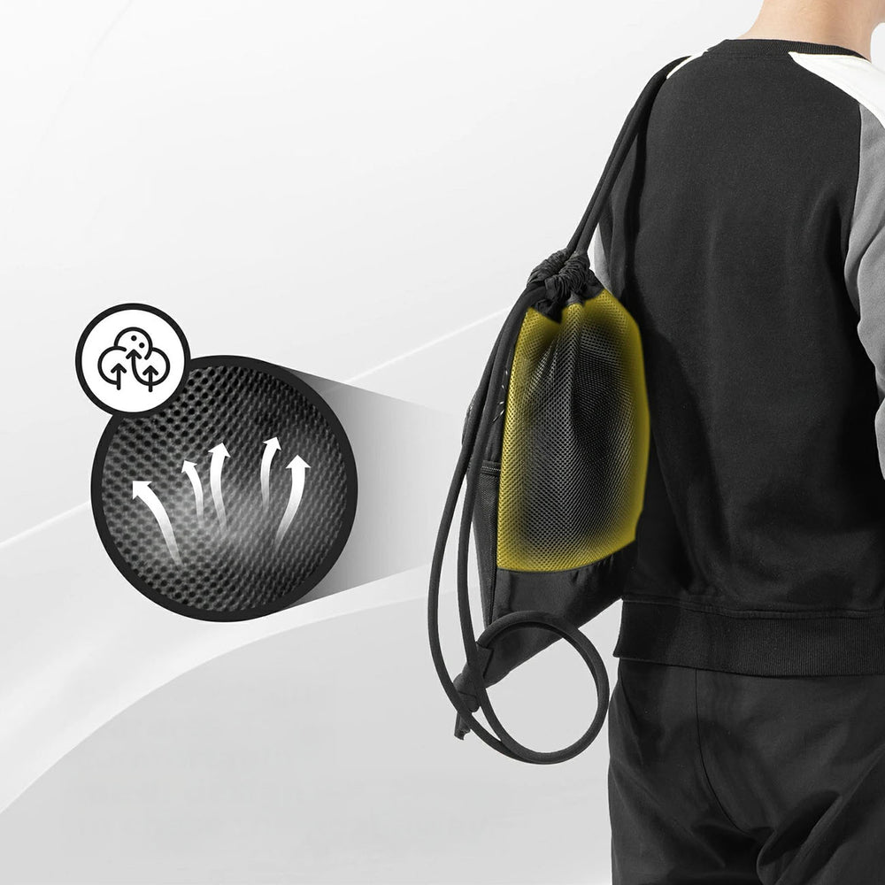 Rockbros D49-2 sports backpack bag with drawstring, zipper pocket and ventilated back 9 l - black