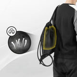 Rockbros D49-2 sports backpack bag with drawstring, zipper pocket and ventilated back 9 l - black