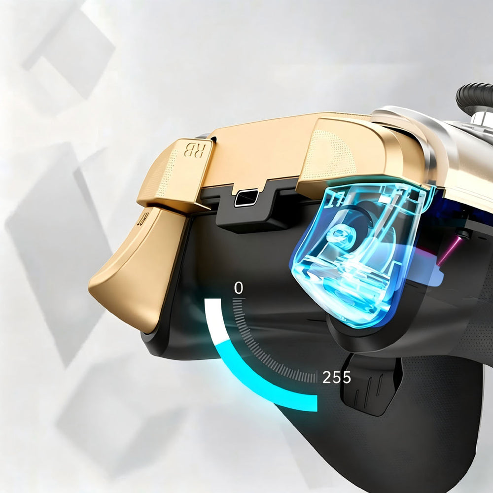 Machenike G5Pro Flagship trådløs spil controller med Gyroskop og knap kortlægning - sort og guld