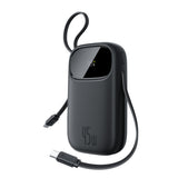 Baseus EnerFill FC31 QPow3 10000mAh 45W Power Bank with Digital Display with 2 Built-in USB-C Cables - Black