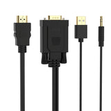 Orico XD-VATH VGA and mini jack 3.5 mm to HDMI Full HD 60 Hz cable with USB power 5 m - black