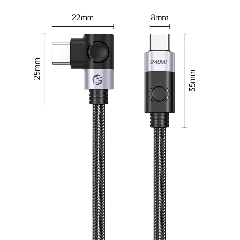 Orico CW240 USB-C to USB-C PD 240W 1.5m Angled Cable - Black