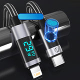 Orico LDC2L USB-C to Lightning PD Cable 29W with LED Display 480Mbps 1.5m - Black