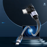 C2C PD100W Laptop Fast Charging Cable (Right Angle) black 1m