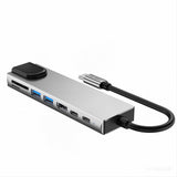 Tech-Protect HB09 USB hub 8in1 TYPE-C + USB-A 3.0 + USB-C 3.0 + HDMI 4K 60HZ + SD/TF + PD100W + RJ45 1000 MB/S - gray