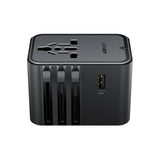 Acefast Z8 GaN 45W Travel Adapter 3x USB-C + 2x USB-A Travel Wall Charger with 2500W AC Socket - Black