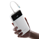Cuktech LPB252N 120W 25000mAh Powerbank with Built-in USB-C Cable - White