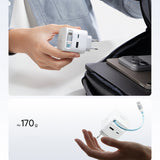 Cuktech AD653W 67W GaN 2x USB-C + USB-A Wall Charger with 70cm Retractable USB-C Cable - White