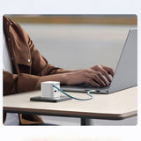 Cuktech AD653W 67W GaN 2x USB-C + USB-A Wall Charger with 70cm Retractable USB-C Cable - White