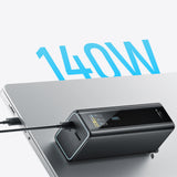 Cuktech PB200U Powerbank 210W 20000mAh 2x USB-C + USB-A with TFT display and 240W USB-C cable - black