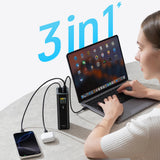 Cuktech PB200U Powerbank 210W 20000mAh 2x USB-C + USB-A with TFT display and 240W USB-C cable - black