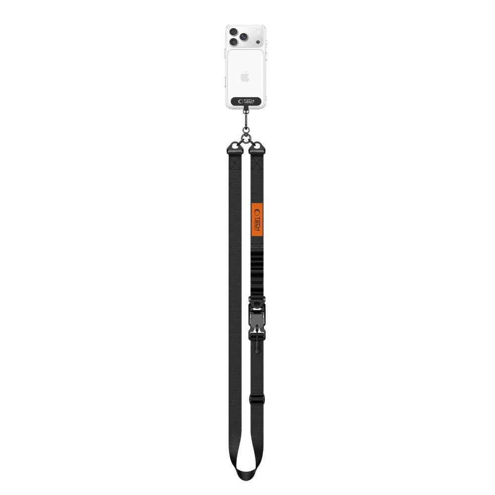 Tech-Protect C9S Rope Crossbody Phone Lanyard - Black and Orange