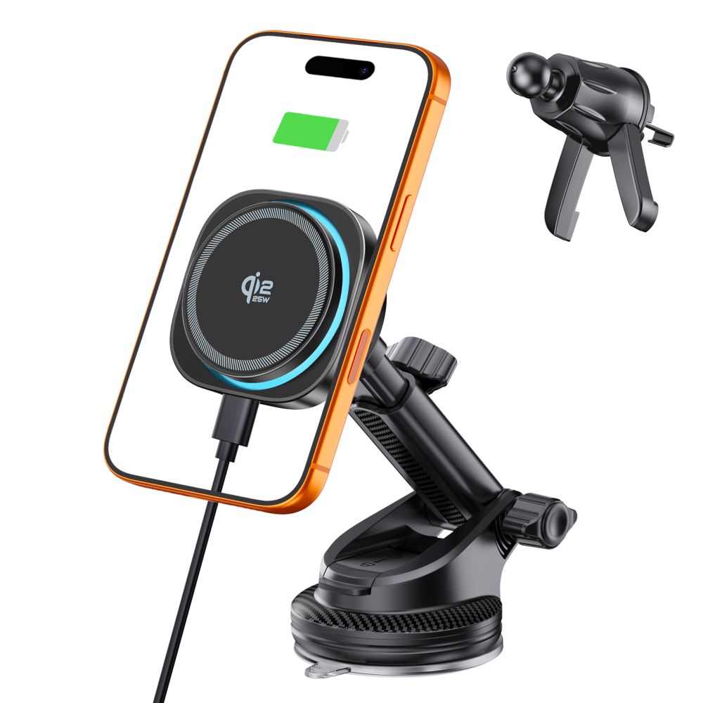 Tech-Protect V20 MagSafe Car Holder for Windshield/Air Vent/Dashboard 25W QI2.2 - Black