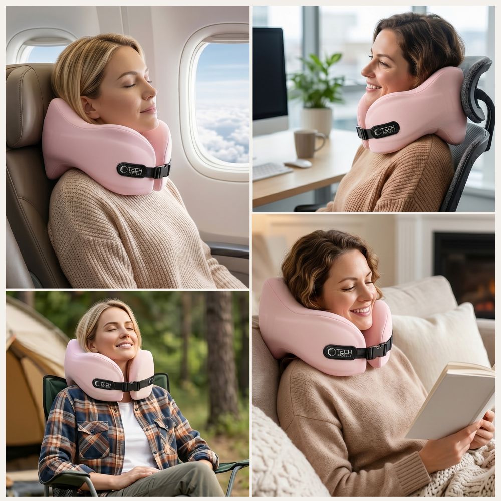 Tech-Protect ComfortRest Travel Pillow - Pink