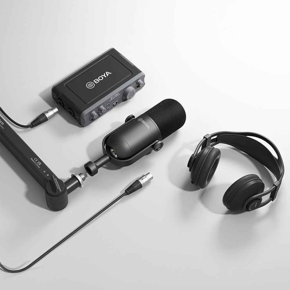BOYA BY-DM500 Cardioid XLR Dynamic Microphone for Podcasts - Black