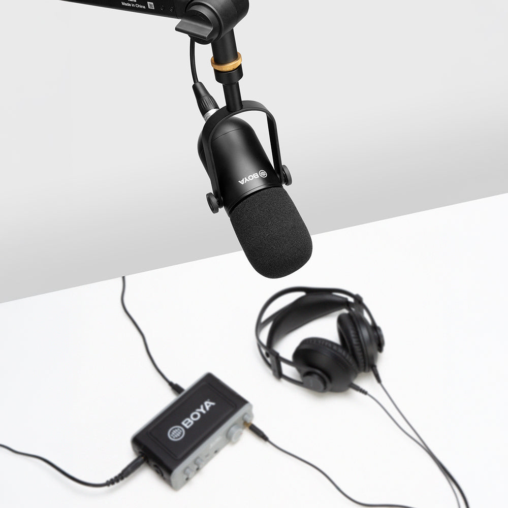 BOYA BY-DM500 Cardioid XLR Dynamic Microphone for Podcasts - Black