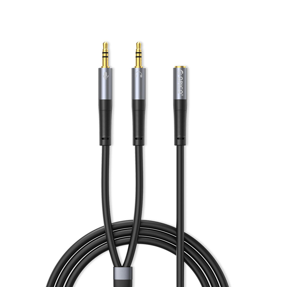 Orico AX1 audio adapter mini jack 3,5 mm hovedtelefon og mikrofon splitter 0,5 m - sort