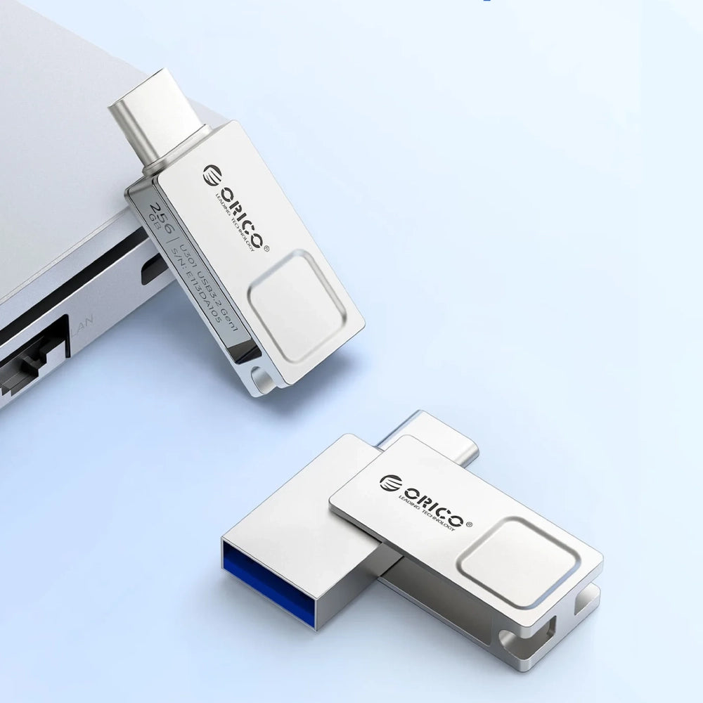 Orico U301 32GB USB-A USB-C USB 3.2 Gen 1 Pendrive - Silver